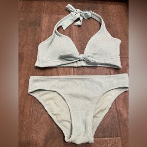 Kona Sol Textured Halter Bikini Set - beautiful mint color.